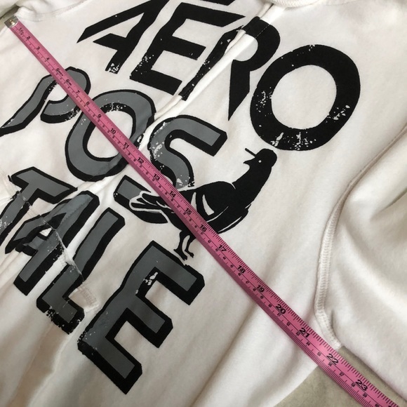 Aeropostale Men’s Spell Out White Full-zip Hoodie Sweater Shirt Jacket Size M - Picture 9 of 11